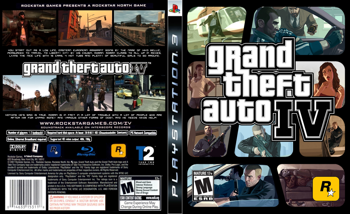 Grand Theft Auto 4 box cover (2008)